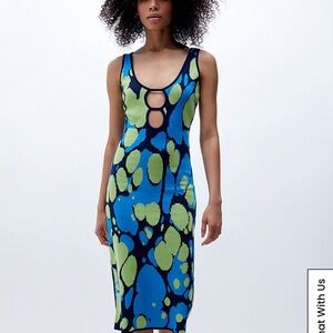 Another Girl Organic Lava Lamp Knit Midi Dress